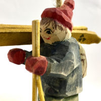 6 skieurs en bois sculpté pour décoration arbre de Noël – Image 2