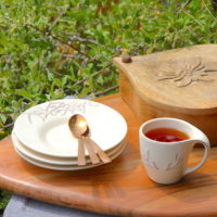 Assiette à dessert en porcelaine avec motifs cerf idéal comme vaisselle de chalet – Image 5