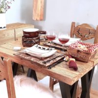 Réchaud pour caquelon à fondue de fromage avec motifs poya en métal effet rouillé – Image 5