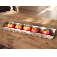 Panière forme rectangulaire en bois brûlé sculptée à main motif poya – Image 3