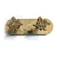 Patère avec crochet en bois edelweiss effet rustique/récupération