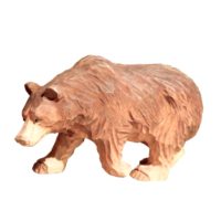 Petit ours qui marche en bois sculpté et peint à la main