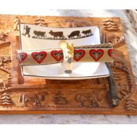 Sous-assiette carrée en bois brûlé (manguier) motif sculptée poya – Image 8
