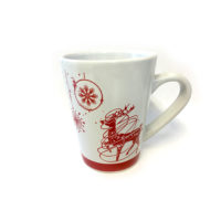2 mugs atmosphères de Noël rouge et blanc en porcelaine – Image 3