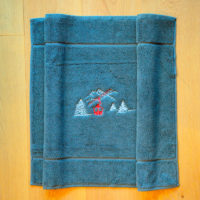Set linge éponge de bain trace de ski gris avec gant de toilette, serviettes, tapis et grand linge de bain de douche – Image 6