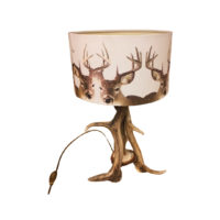 Set 2 lampes de chevet ou de salon "Cerf" avec corne de cerf