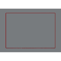 Taie d’oreiller grise en percale de coton brodée rouge rectangulaire 65x100