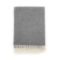 Plaid "Venise" laine vierge anthracite 130 cm x 170 cm