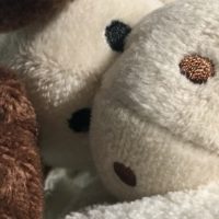 Plaid enfant 100x75 "Mon toudou" avec peluche élan beige et brun – Image 2