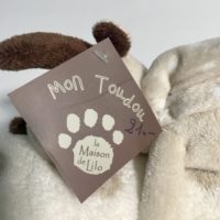 Plaid enfant 100x75 "Mon toudou" avec peluche élan beige et brun – Image 6