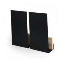 Porte-revues mural minimaliste et design en chêne et métal noir mat