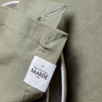 2 serviettes collection "Shore" élégantes 50% lin et 50% coton couleur vert olive – Image 3