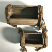 2 bacs à fleurs - demi-tonneau en bois style vintage rustique Shabby chic – Image 3
