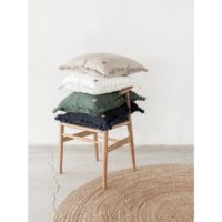 Une housse de coussin "Olga" gaufré élégant en lin couleur lin naturel beige 50x50 cm – Image 6