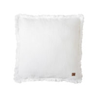 Une housse de coussin "Olga" gaufré élégant en lin couleur lin naturel blanc 50x50 cm