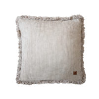 Une housse de coussin "Olga" gaufré élégant en lin couleur lin naturel beige 50x50 cm