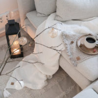 Jeté de lit / couverture gaufré en lin "Beda" moelleux - 90 x 170 cm - blanc – Image 3