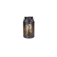 Lanterne bidon de lait "Le Chalet" en métal noir/or + petite bougie blanche – Image 5