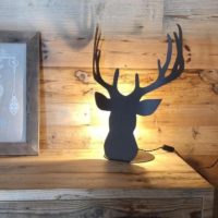 Lampe de chevet tête de cerf noir – Image 2