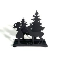 Porte-serviettes de cerf et petite fille - noir – Image 2