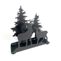 Porte-serviettes de cerf noir en métal