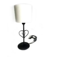 Lampe de table en métal - coeur de cerf avec abat-jour en tissu