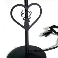 Lampe de table en métal - coeur de cerf avec abat-jour en tissu – Image 2