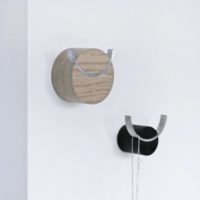 Crochet mural porte manteaux diam. 6 cm - cerf minimaliste et design - bois naturel et acier – Image 3